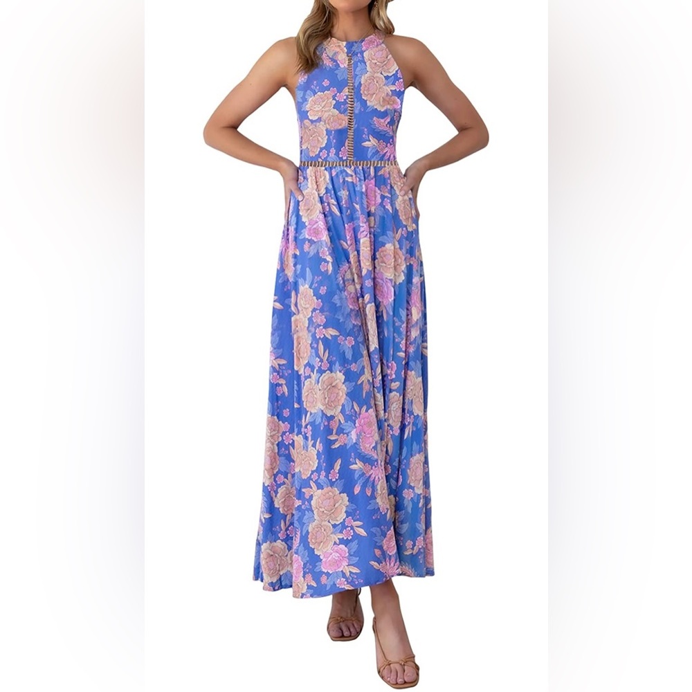 NWT Halter Floral Maxi Dress